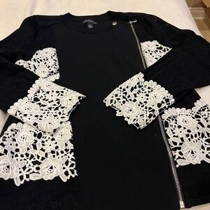 INC International Concepts Black Top with Button Detail